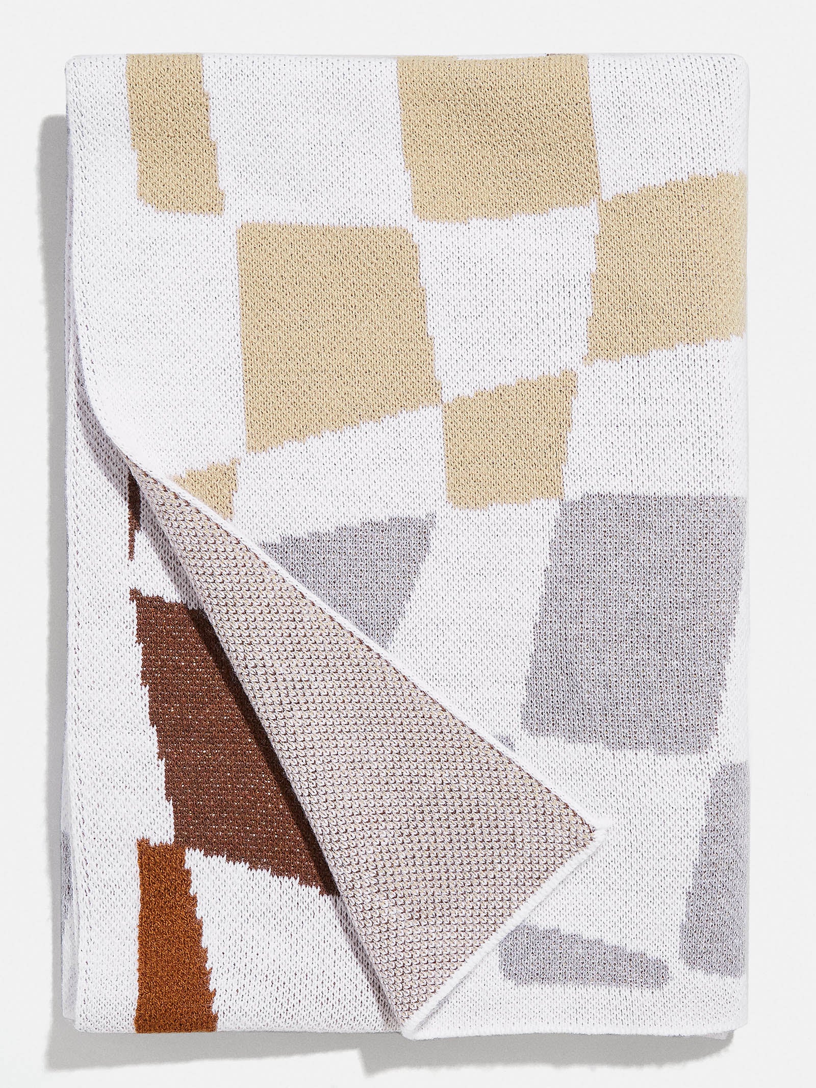 3D Check Custom Blanket - White/Brown - Image 3