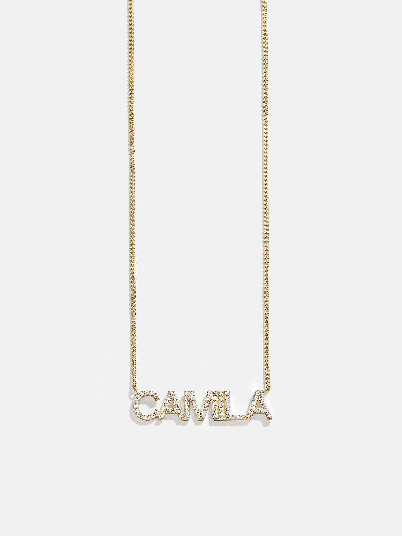 18K Gold Custom Nameplate Necklace - Block - Image 3