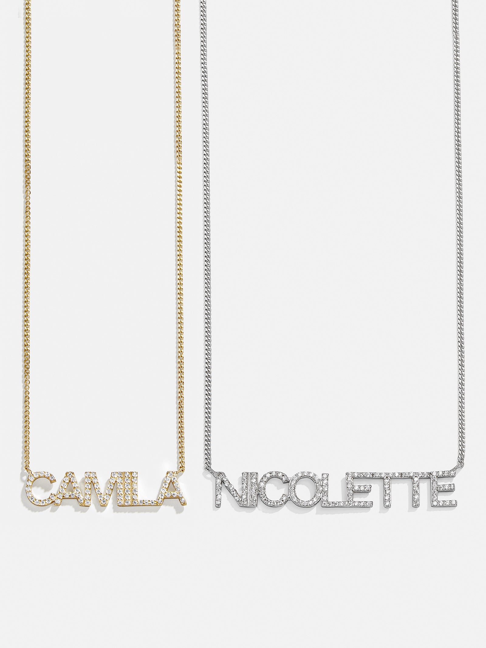 18K Gold Custom Nameplate Necklace - Block