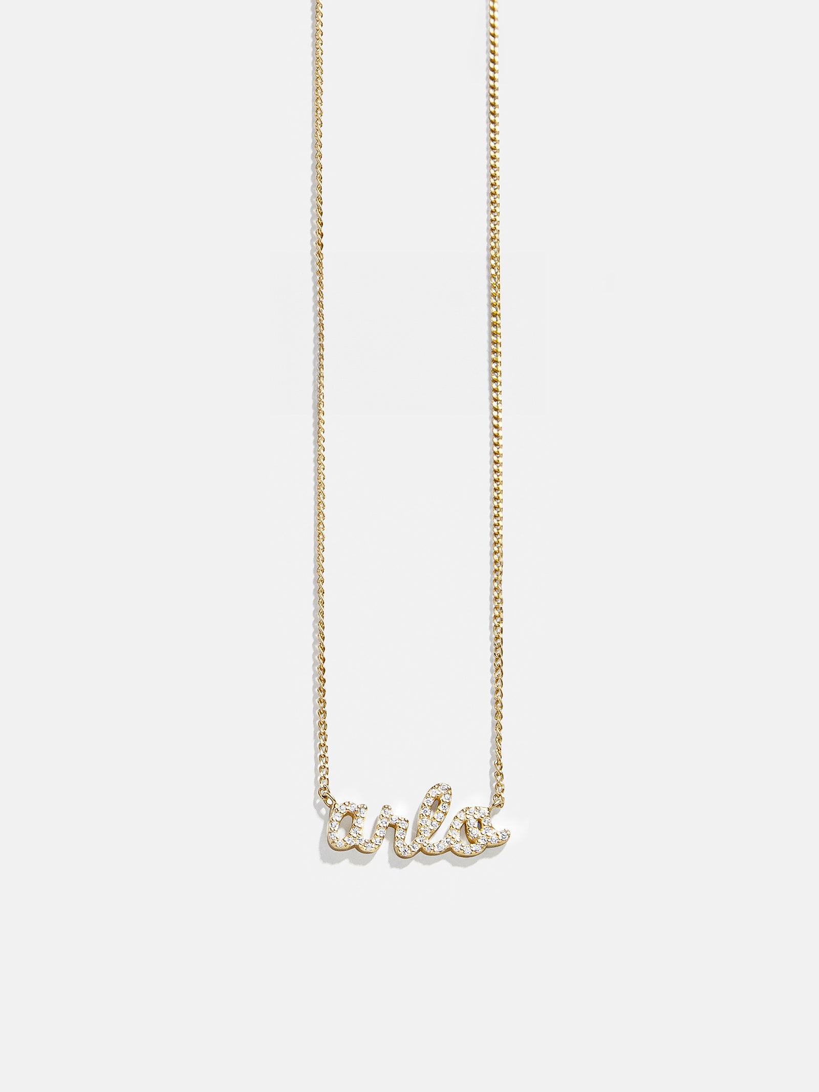 18K Gold Custom Nameplate Necklace - Script - Image 3