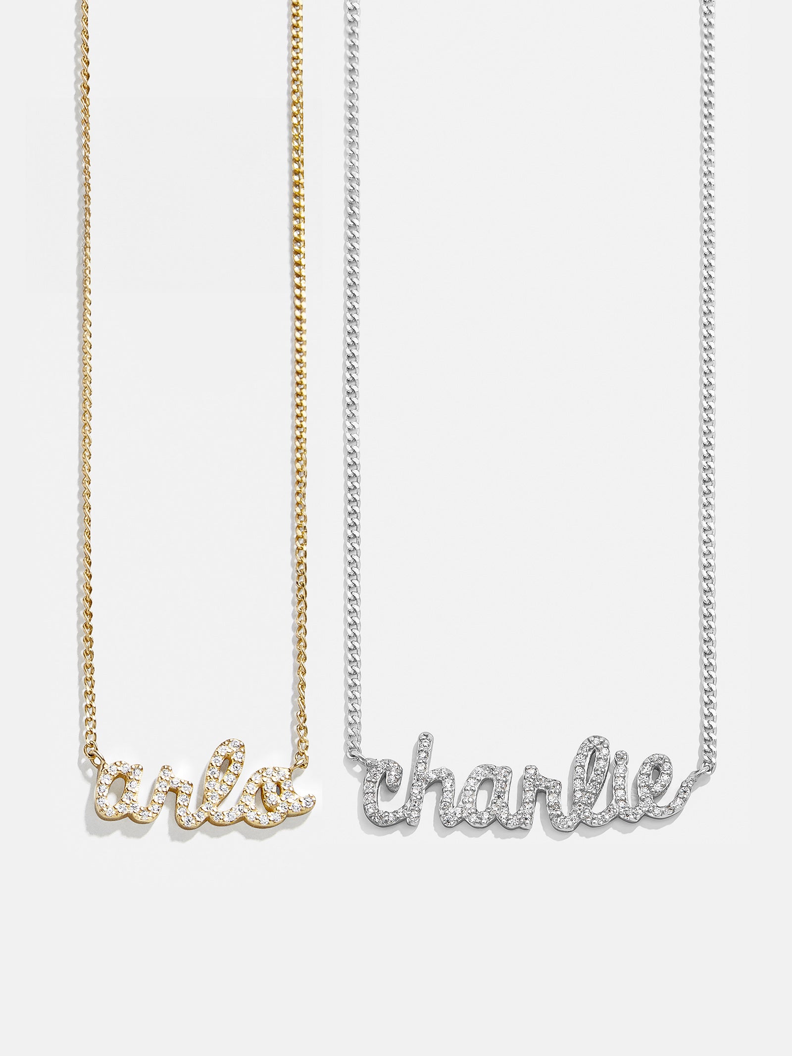 18K Gold Custom Nameplate Necklace - Script