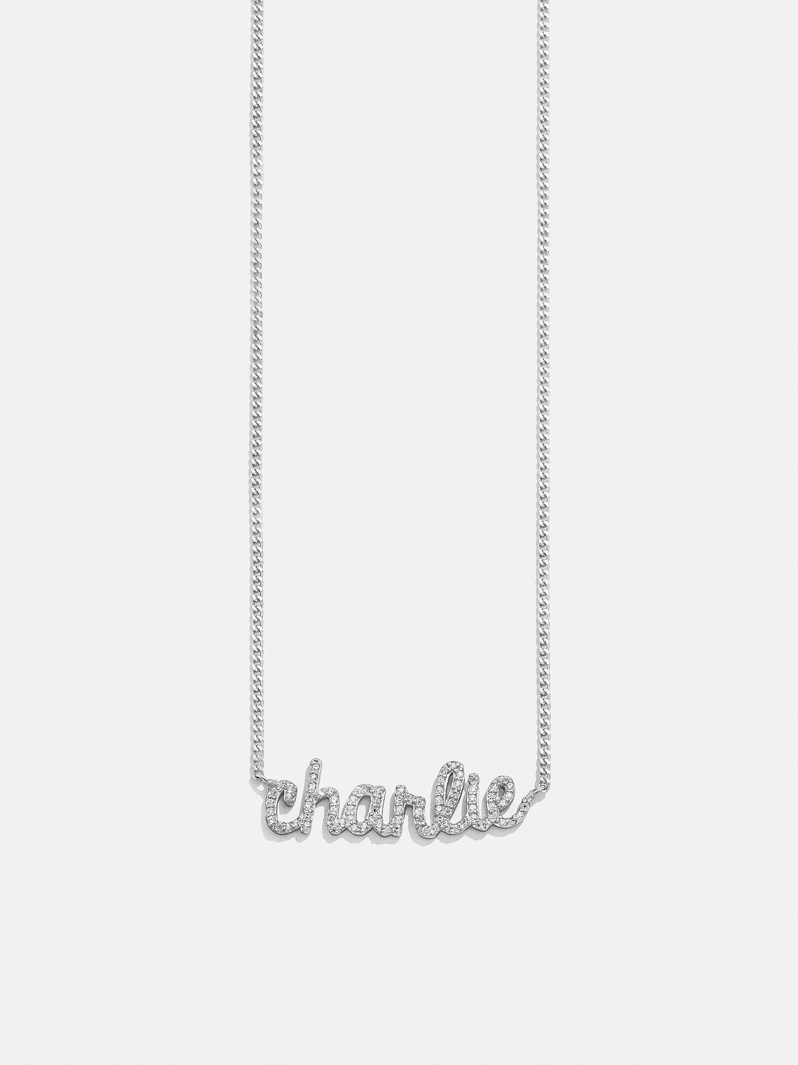 18K Gold Custom Nameplate Necklace - Script - Image 5