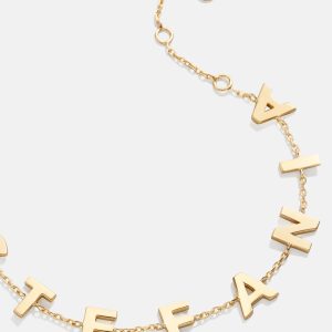 18K Gold Custom Spaced Letter Name Bracelet - 18K Gold