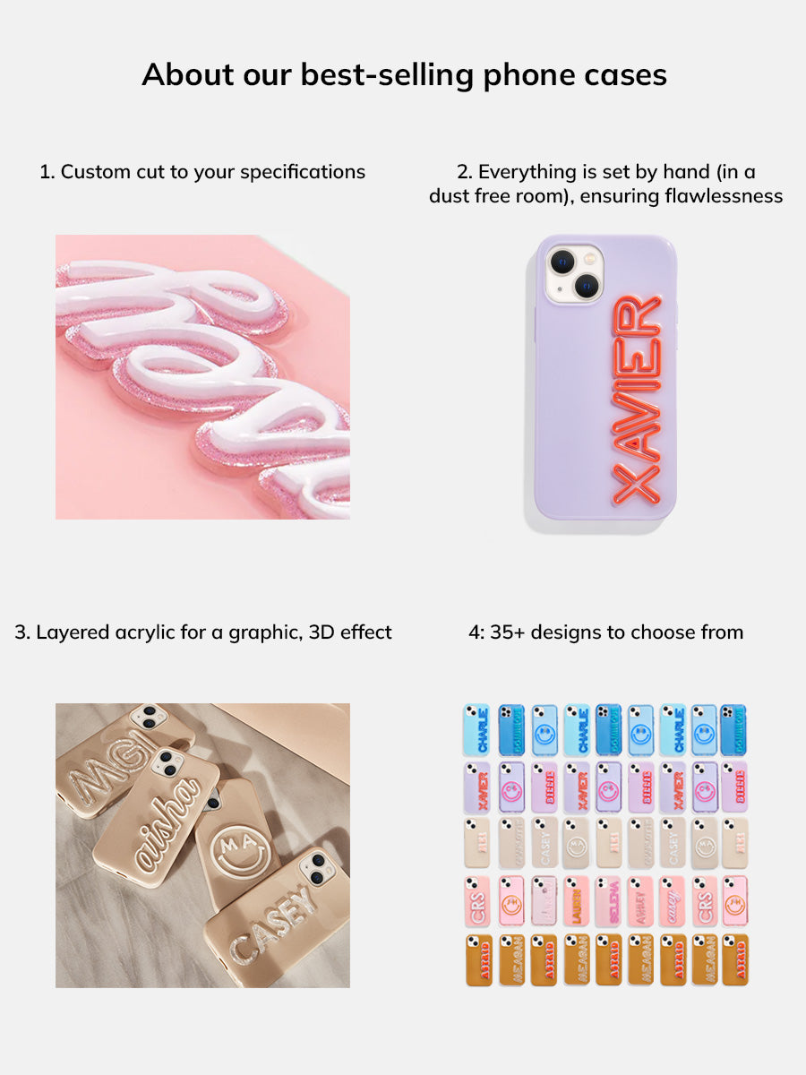 Block Font Custom iPhone Case - Lavender/White - Image 3