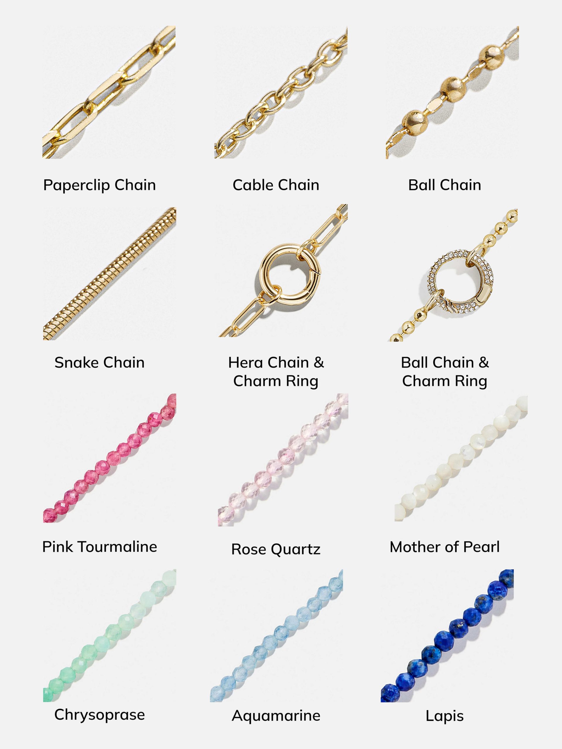 Semi-Precious Cluster Charm Necklace Base - Chrysoprase Chain - Image 5