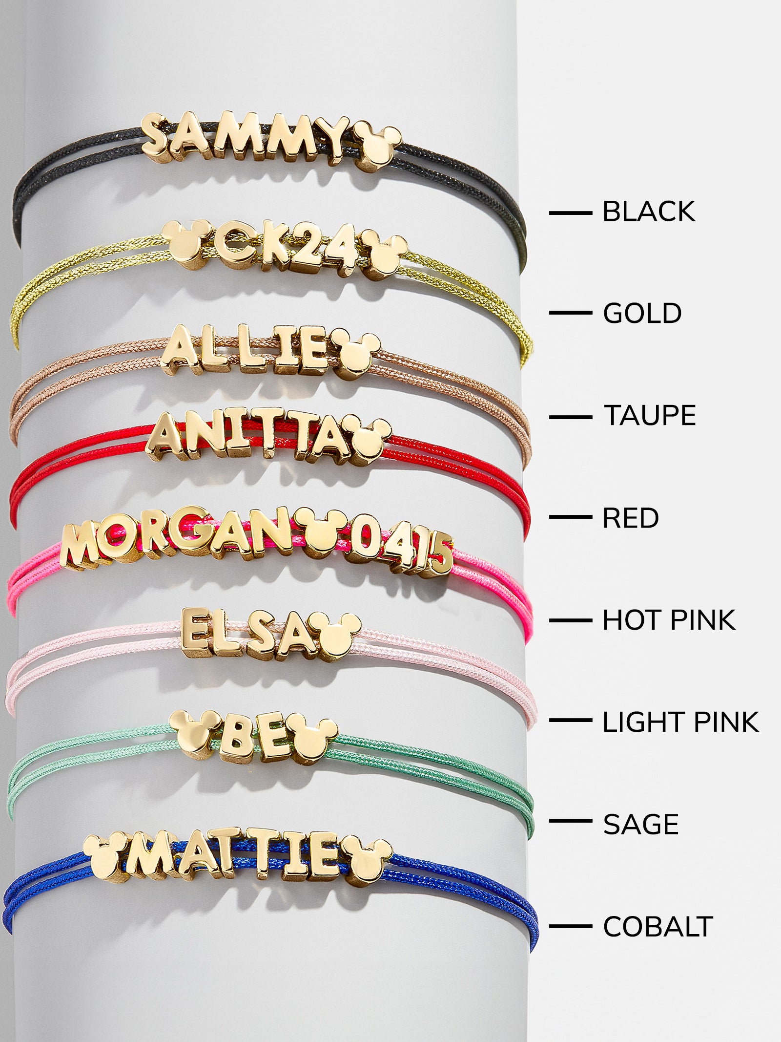 Disney Mickey Mouse Custom Cord Bracelet - Hot Pink - Image 6