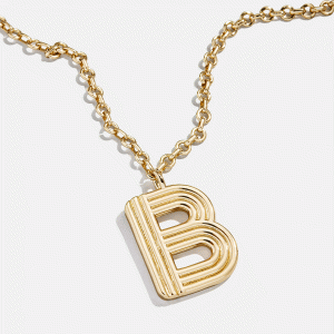 Retro Letter Initial Necklace - Gold