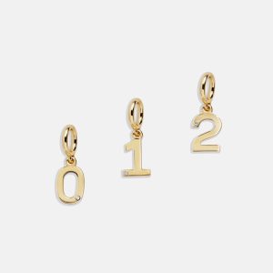 Gold Number Cluster Charm - 0