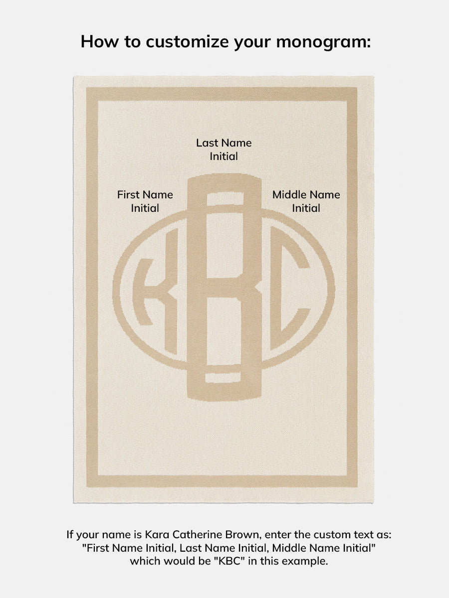 Monogram Custom Blanket - Natural / Beige - Image 6