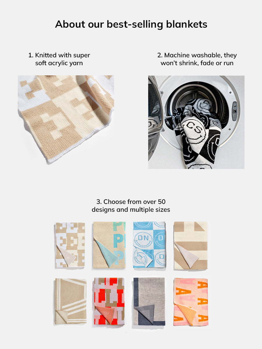 Spell It Out Custom Blanket - Tan/Black - Image 8