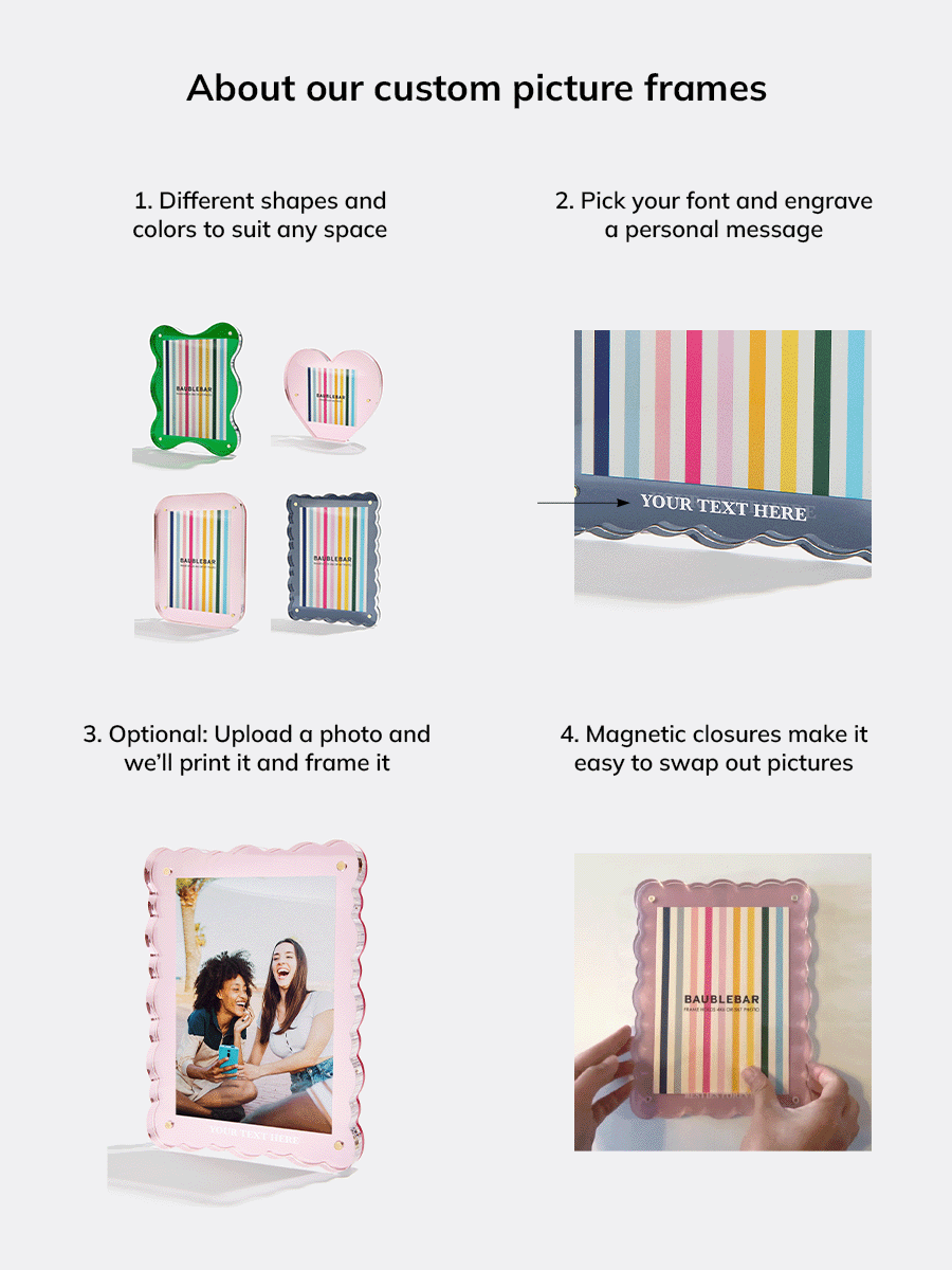 Picture Perfect Vertical Acrylic Frame - Scalloped Shape - Image 7