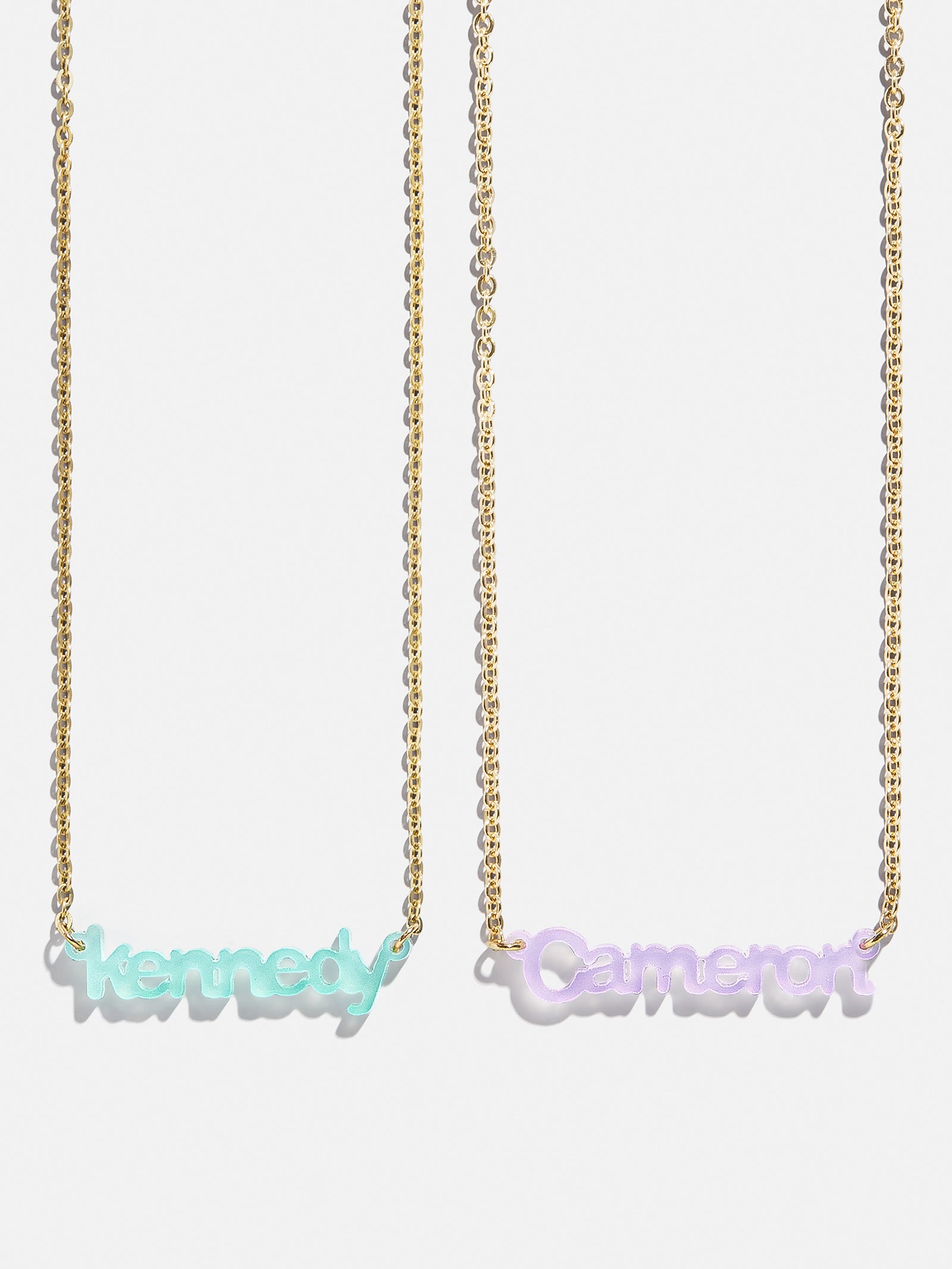 Acrylic Custom Nameplate Necklace - Gold