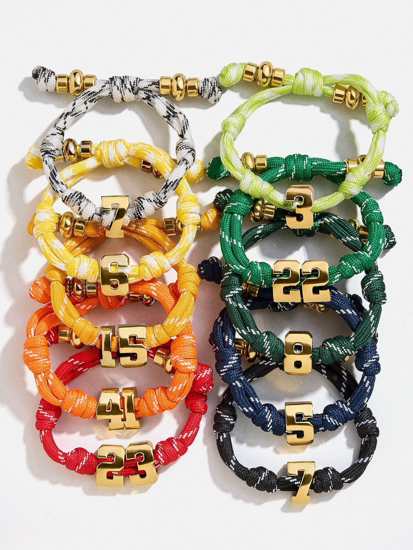 Knotty Varsity Number Custom Bracelet - Cherry Red Single Digit